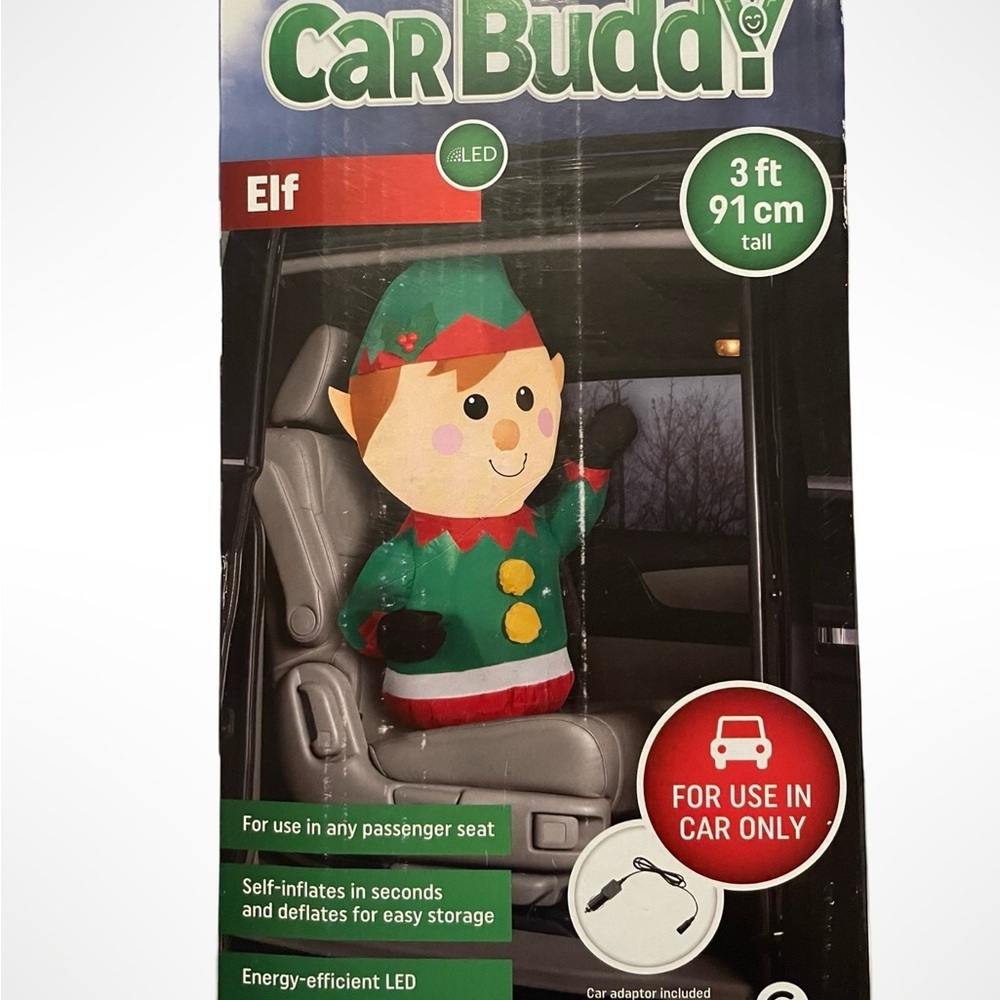 Gemmy LED Car Buddy Elf - Green and‎ Red